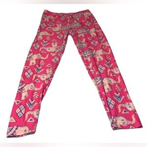Elephant Aztec Leggings Women Stretchy Super Soft Fit One Size Waist 24” NWOT